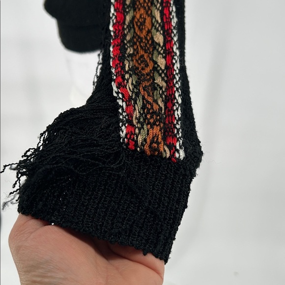 FRENCH RAGS NUBBY RAYON SWEATER SIZE SMALL FRINGE EMBROIDERED VINTAGE - Picture 5 of 11